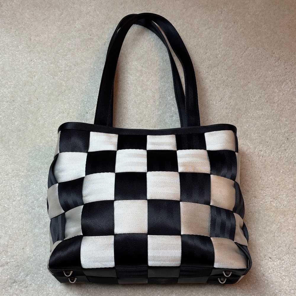 Seatbelt Checkered Tote Bag